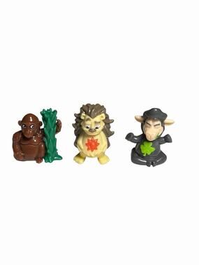 Kinder Joy Surprise Toys Lot of 3 Sunshine Hedgehog , Sheep Lamb Clover, Gorilla
